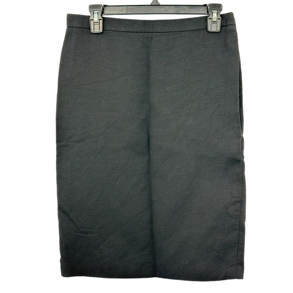 Moschino Skirt Womens 8 Black Pencil 100% Cotton Office Work Minimalist Designer